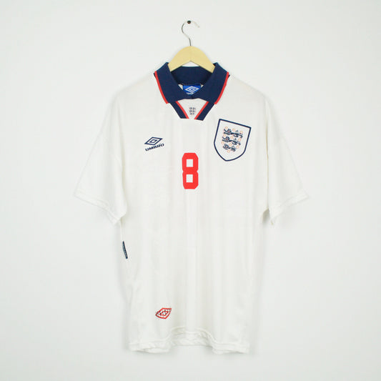 1993-95 Umbro England Home Shirt Gascoigne 8 L