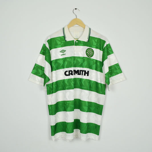 1989-91 Umbro Celtic Home Shirt L