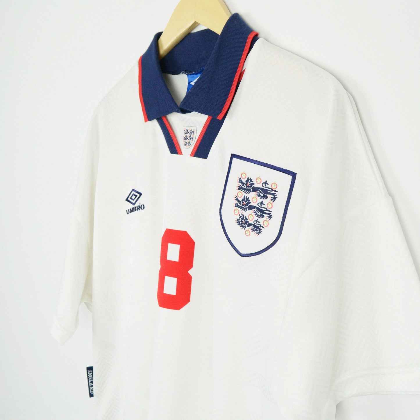 1993-95 Umbro England Home Shirt Gascoigne 8 L