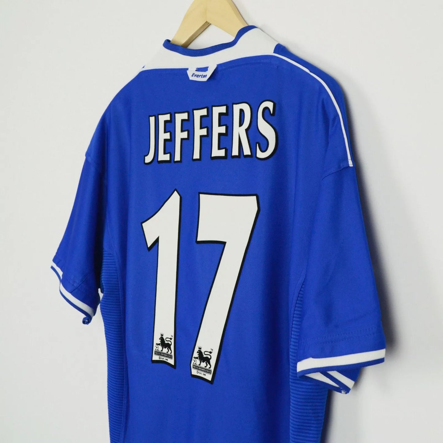 1999-00 Umbro Everton Home Shirt Jeffers 17 L
