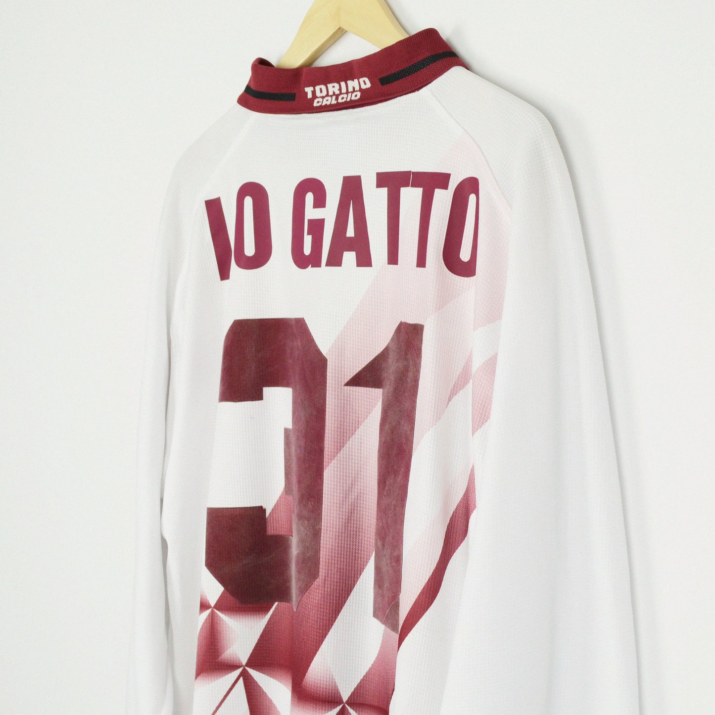1996-97 Kelme Torino Match Worn Away Shirt Lo Gatto 31 XL